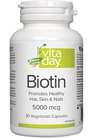 VITADAY Biotin 5000 mcg (30 veg caps)