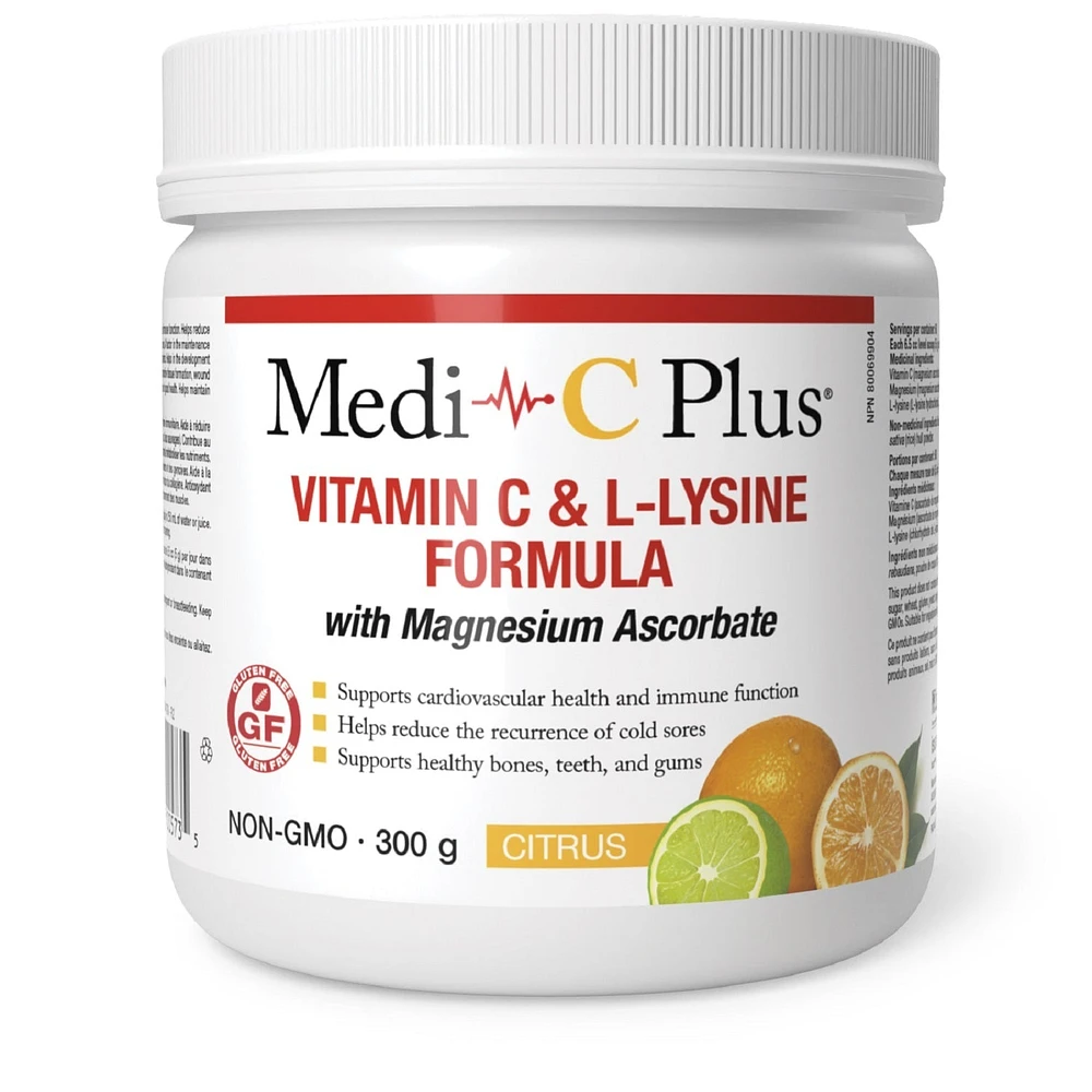 Medi-C Plus Vitamin C & L-Lysine with Magnesium Ascorbate (Citrus