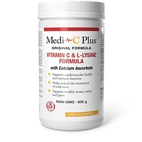 Medi-C Plus Vitamin C & L-Lysine with Calcium Ascorbate (Unflavoured - 600 g)