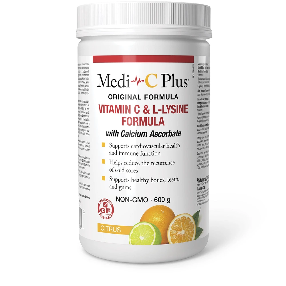 Medi-C Plus Vitamin C & L-Lysine with Calcium Ascorbate (Citrus