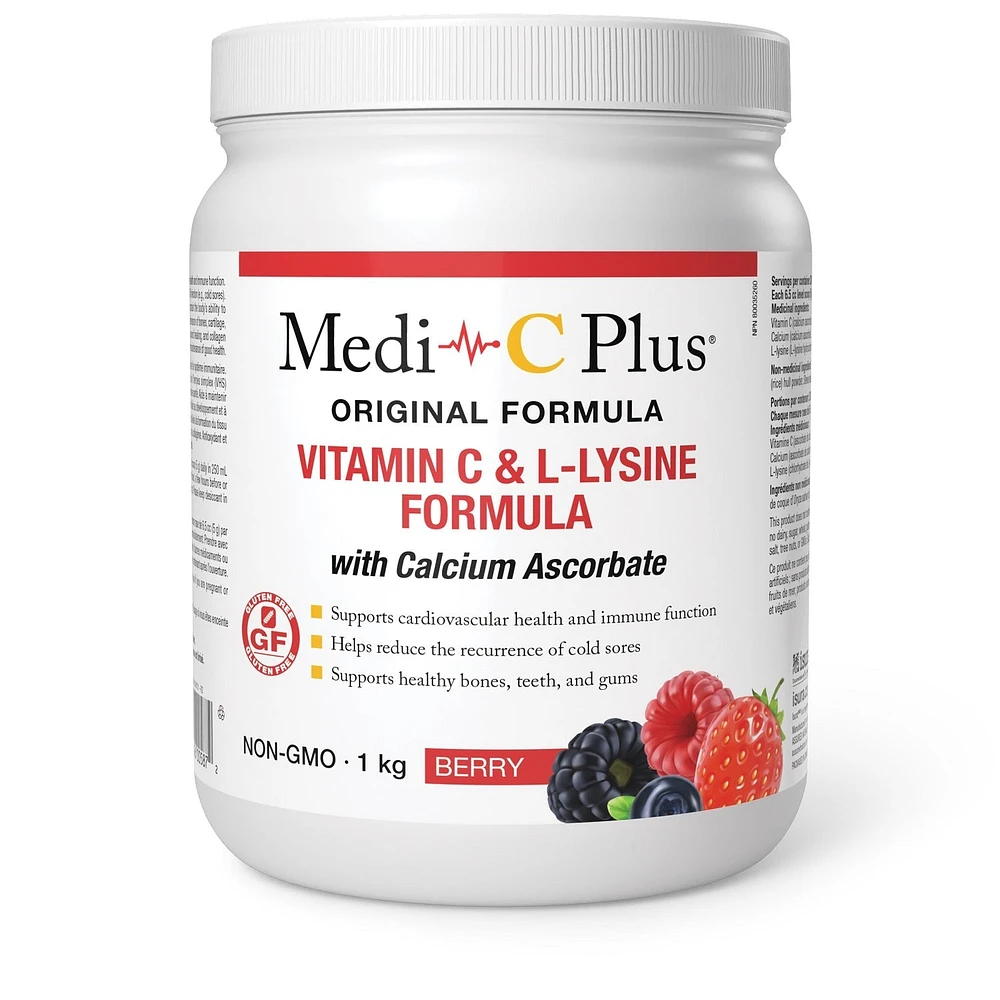 Medi-C Plus Vitamin C & L-Lysine with Calcium Ascorbate (Berry