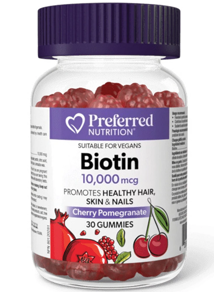 PREFERRED NUTRITION Biotin (10,000 mcg - 30 gummies)