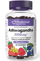 PREFERRED NUTRITION Ashwaganda (3000 mg - 60 gummies)