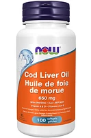 NOW Cod Liver Oil with EPA/DHA (650 mg - 100 softgels)