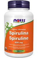 NOW Organic Spirulina (500 mg - 200 Tablets)