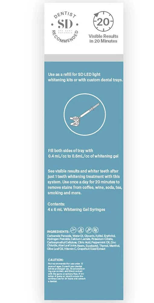 SD NATURALS Dental Grade Whitening Gel - 4 SY Refill Kit