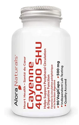ALORA NATURALS Cayenne 40,000 SHU (500mg - 90 vcap)