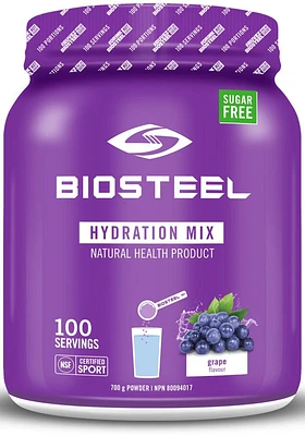 BIOSTEEL Hydration Mix (Grape - 100 Servings)