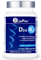CANPREV D3 & K2 - Organic Coconut Oil (120 sgels)