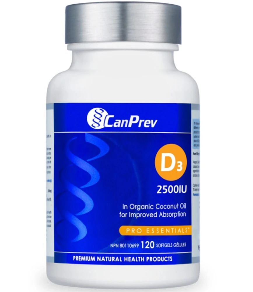 CANPREV D3 2500 IU Organic Coconut Oil softgels
