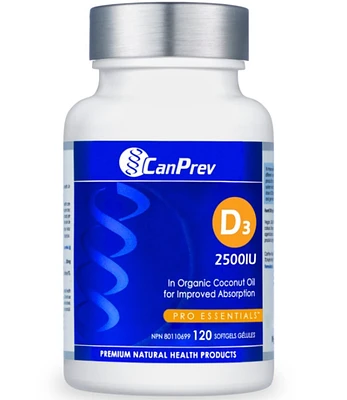 CANPREV D3 2500 IU Organic Coconut Oil softgels
