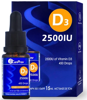 CANPREV D3 Drops 2500IU  (15 ml) - MCT Base ml