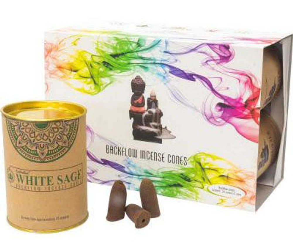 KHEOPS Goloka Backflow Cone Incense White Sage (24 cones - 6 pk)