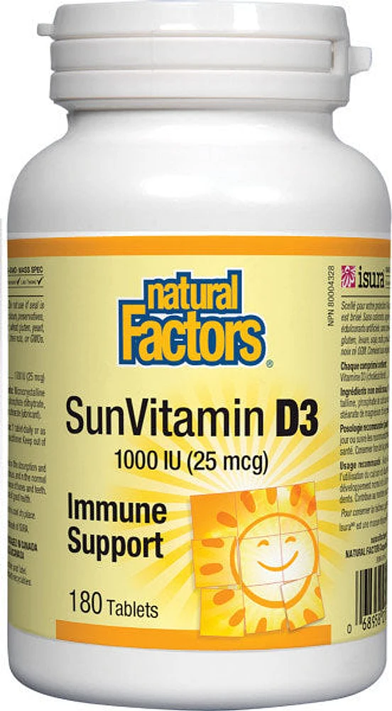 NATURAL FACTORS SunVitamin D3 (1000 IU - 180 tabs)