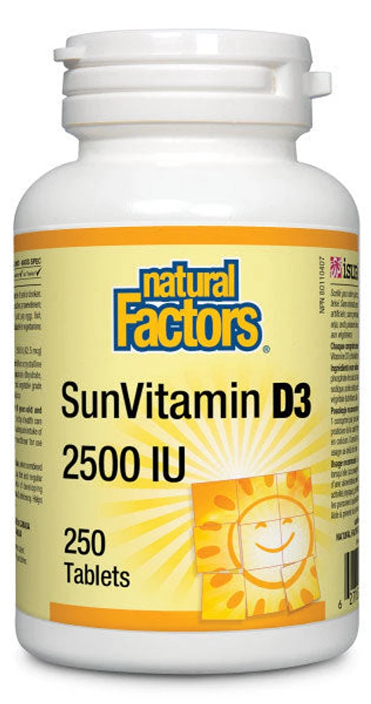 NATURAL FACTORS SunVitamin D3 (2500 IU - 250 tabs)