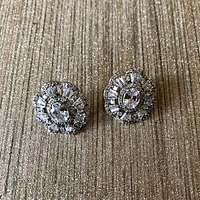 Cubic Zirconia Blooming Stud Earrings