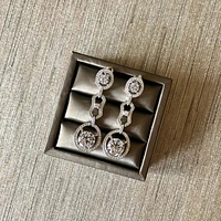 Cubic Bejeweled Link Earrings in White