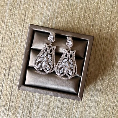 Cubic Zirconia Filgree Earrings