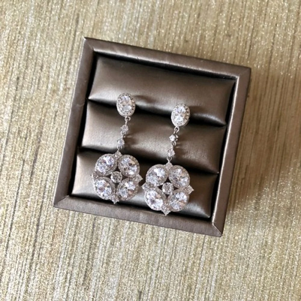 Cubic Flower Earrings