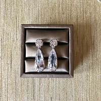 Simple Cubic Dual Stone Earrings