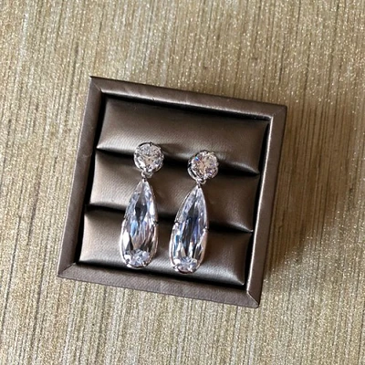 Simple Cubic Dual Stone Earrings