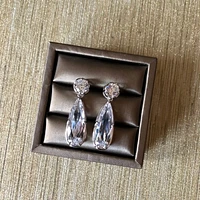Simple Cubic Dual Stone Earrings