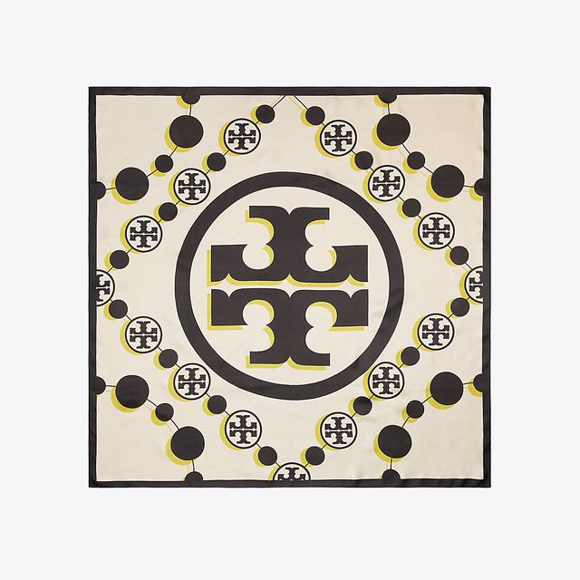 Tory Burch 3D T Monogram Double-Sided Silk Square Scarf | The Summit