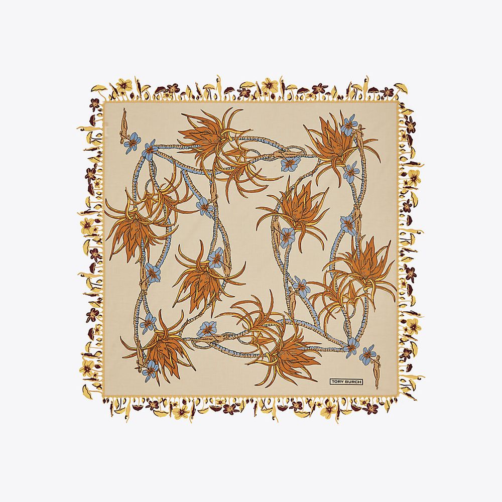 Tory Burch Climbing Palms Square Scarf