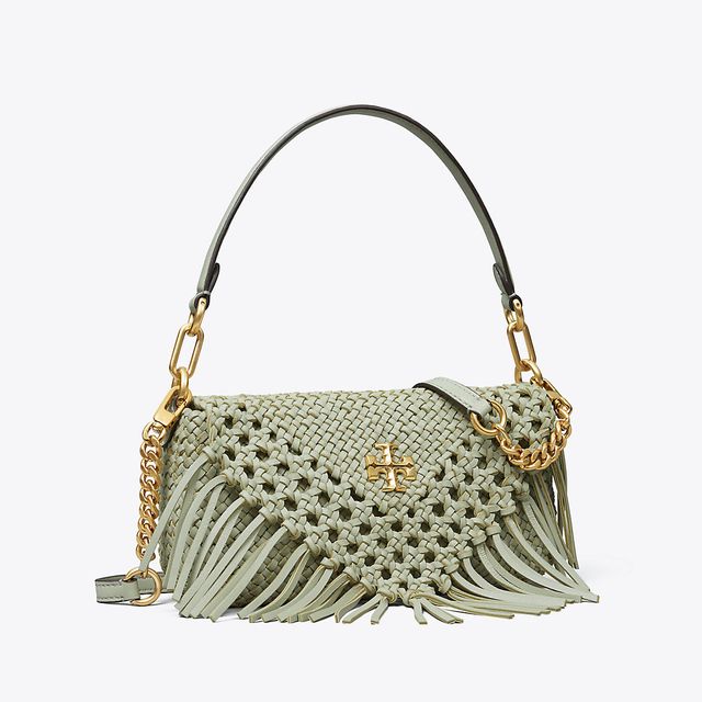 Tory Burch Oversized Miller Suede Woven Flap Shoulder Bag | The Summit