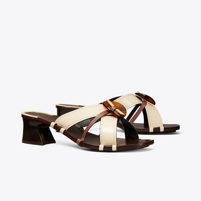 Tory Burch Knotted Heeled Mule Sandal