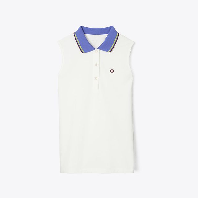 Tory Burch Performance Piqué Sleeveless Polo | The Summit