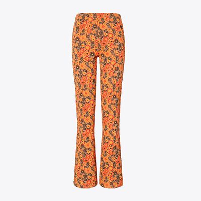 Tory Burch French Jacquard Flared Track Pant