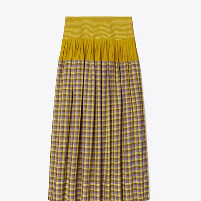 Tory Burch Veronica Plaid Colorblock Skirt