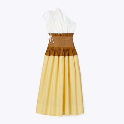 Tory Burch Colorblock One-Shoulder Dress