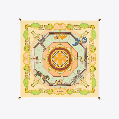 Tory Burch Carousel Double-Sided Silk Square Scarf