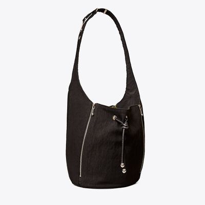 Tory Burch Spaghetti Strap Large Zip Bucket Bag