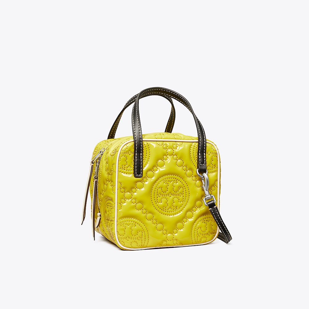 Tory Burch T Monogram Embroidered Patent Cube | The Summit