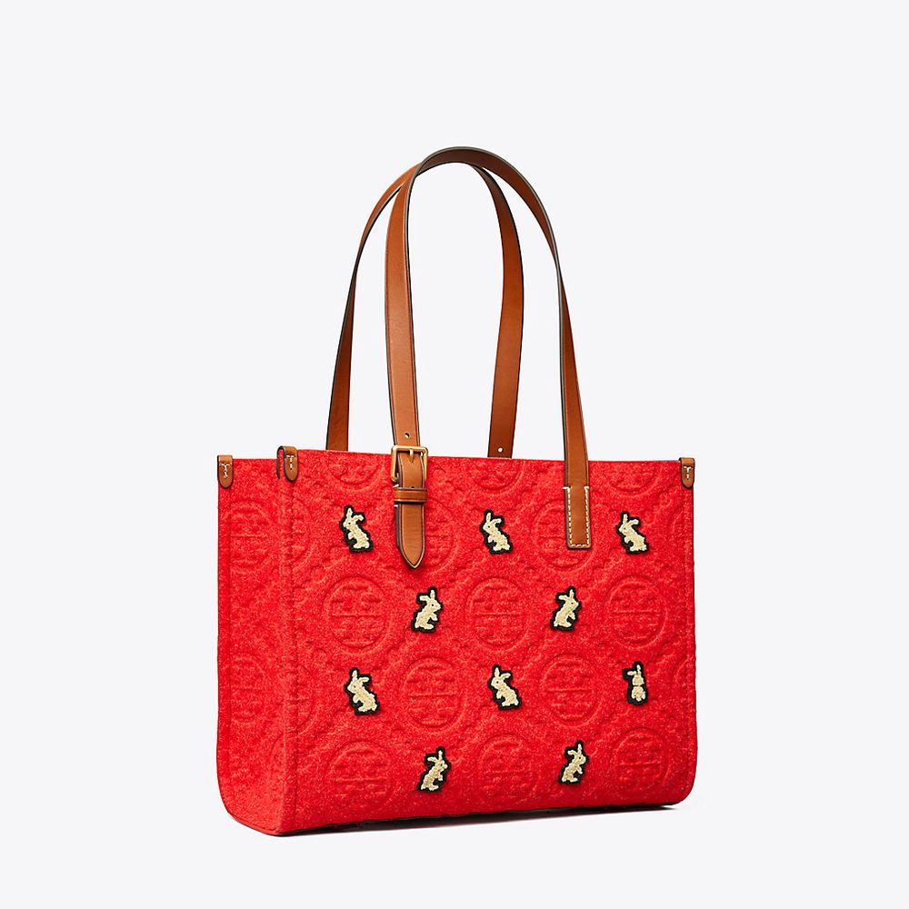 Tory Burch Small T Monogram Embroidered Rabbit Tote | The Summit