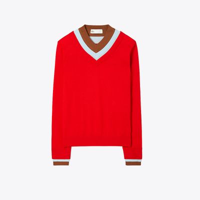 Tory Burch Triple Layer Colorblock Sweater