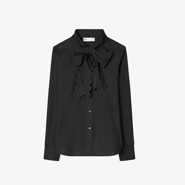 Tory Burch Cotton Poplin Bow Blouse | The Summit