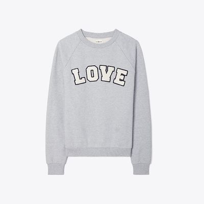 Tory Burch Heavy French Terry Love Crewneck