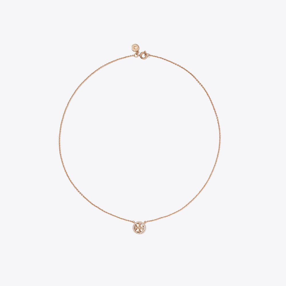 Tory Burch Miller Pavé Logo Delicate Necklace | The Summit