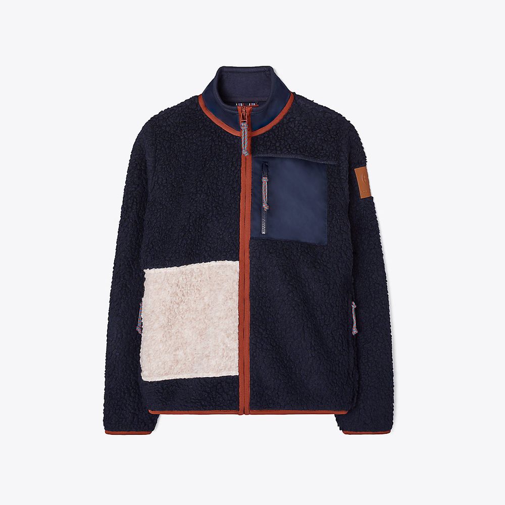 Tory Burch Fleece Colorblock Jacket | The Summit