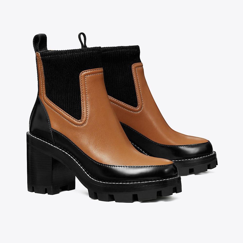 Tory Burch Lug-Sole Heeled Ankle Boot | The Summit