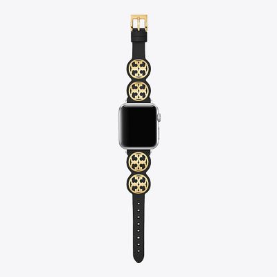 Tory Burch Miller Band For Apple Watch®, Black Leather, 38 MM - 40 MM