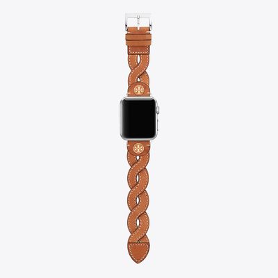 Tory Burch Braided Band for Apple Watch®, Camello Leather, 38 MM - 40 MM