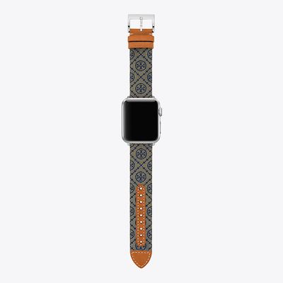 Tory Burch T Monogram Band for Apple Watch®, Navy Leather, 38 MM - 40 MM