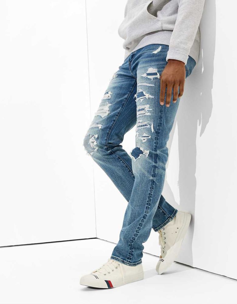 ae airflex  patched skinny jean