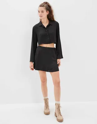 AE Silky Button-Up Blouse