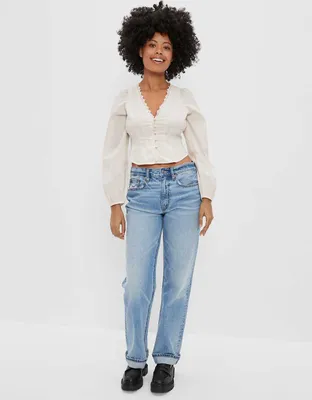AE Puff-Sleeve Corset Blouse